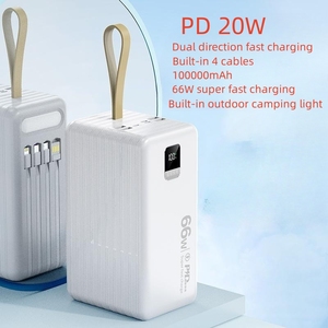แท่นชาร์จแบตเตอรี่แบบพกพาขนาด100000มิลลิแอมป์พร้อม PD22.5W ชาร์จเร็วที่ใส่พอร์ต USB <span class=keywords><strong>4</strong></span>พอร์ตวัสดุ PVC - Product Image 5