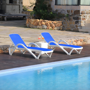 Chaise longue de jardin moderne réglable en plastique imperméable pour l'extérieur, idéale pour piscine, hôtel et patio - Product Image 2