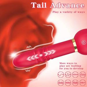 2 in 1 a forma di rosa in Silicone di spinta Dildo vibratore di rosa giocattoli di succhiare del sesso della donna vibratore per donna masturbazione femminile - Product Image 3