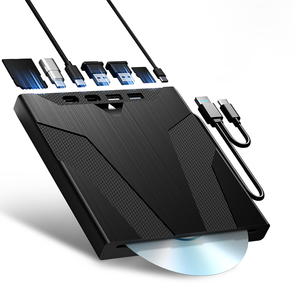Grabadora de <span class=keywords><strong>Blu</strong></span>-<span class=keywords><strong>ray</strong></span> Externa con Ranura, Doble USB 3.0 + Doble HUB Tipo-C, Lector de Tarjetas SD/TF, Compatible con BD-R DL de 50GB para Laptop, PC y Mac - Product Image 1