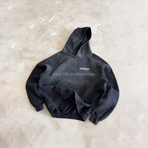 Sweat à capuche personnalisé délavé à l'acide, effet soleil, pour hommes, 460 g/m², 100 % coton, vierge, uni, fabricant de sweats à capuche de créateur - Product Image 2