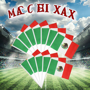 Envío rápido de la bandera del poste de plástico canadiense americano para el juego de pelota que agita la bandera colgante Poste de madera mexicano Mini Bandera de mano - Product Image 1