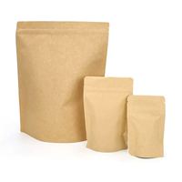 Sacs refermables biodégradables personnalisés avec logo pour sucre, café, emballage, sacs en papier kraft, sacs à collation, noix, thé, sacs à fond plat
