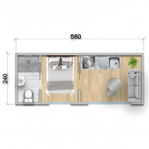 China 2025 Tiny Apple Capsule Mobile Home Cabina prefabricada con cocina y baño para hoteles y Bed & breakfasts - Product Image 2
