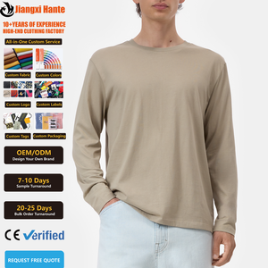 High Quality Cotton <strong>Long</strong> <strong>Sleeve</strong> for Men Soft Regular Homewear Manufacturer Custom Screen Print Casual O-neck <strong>T</strong> <strong>Shirts</strong> for Men - Product Image 1