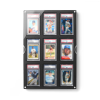 9 fentes mur magnétique acrylique fibre de carbone Psa Football Trading Graded Card Storage Box Holder Protective Foam Insert