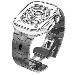 <span class=keywords><strong>Bracelet</strong></span> en acier inoxydable avec boucle papillon en métal <span class=keywords><strong>Bracelet</strong></span> de montre intelligente de luxe pour <span class=keywords><strong>Iwatch</strong></span> Series 6 7 8 Mens Wrist Band 41mm 49mm - Product Image 5