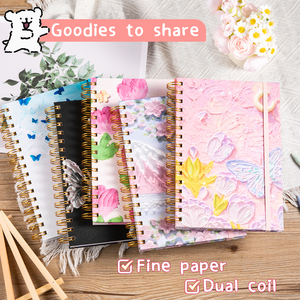 Kim loại kép cuộn dây xoắn ốc ràng buộc tùy chỉnh sách máy tính xách tay bìa cứng Nhật Ký đàn hồi ban nhạc kế hoạch lót máy tính xách tay Quà tặng khuyến mãi - Product Image 5