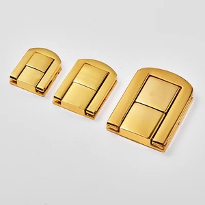 Cierres de aleación de zinc fundidos a presión, rectangulares, pequeños, medianos, grandes, dorados, para cajas de joyería, cajas de regalo, cajas de vino, fabricación de pulseras - Product Image 1