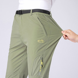 Pantalon de randonnée pour homme, séchage rapide, léger, respirant, élastique, vert militaire - Product Image 1