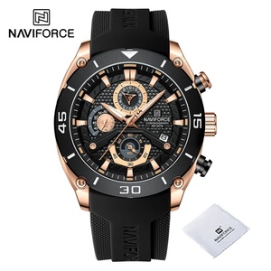 Montre NAVIFORCE décontractée, robuste et étanche pour homme, montre-bracelet sport à quartz, bracelet en silicone souple créatif, chronographe pour garçon - Product Image 6