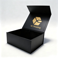 Caja de Regalo Personalizada de Lujo con Materiales Reciclados, Cartón Negro de 2 mm de Grosor, Recubrimiento UV, Impresión, Forro de Esponja Magnética para Ropa