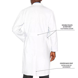 Bata de laboratorio profesional para hombres y mujeres de manga larga blanca unisex hecha con alta calidad en estilo único - Product Image 2