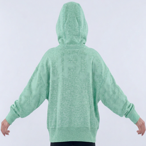 เสื้อฮู้ดโอเวอร์ไซส์สีชมพูแบบสวมหัว ผ้าฟลีซเนื้อนุ่ม ระบายอากาศได้ดี ปักโลโก้ตามสั่ง สไตล์สตรีทแวร์สำหรับผู้หญิง - Product Image 1
