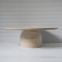Table basse en marbre durable de style moderne et luxueux, ronde, beige, décorative, meubles de salon, personnalisable, garantie 1 an