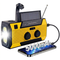 Radio Meteorológica Multifunción para Tormentas, Batería de Alta Capacidad de 5000 mAh, Linterna LED, Alarma SOS, Altavoz Interno