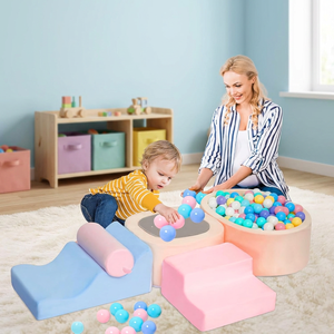 บล็อกโฟมนุ่มสำหรับเด็กเล็กแบบกำหนดเอง OEM TenderPlayful พร้อมบ่อบอล เฟอร์นิเจอร์นุ่มสำหรับเด็กเล็กในร่ม - Product Image 1