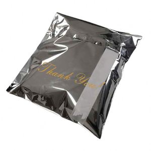 Custom LOGO Printed <b>Silver</b> Mailing <b>Bags</b> Metallic Envelopes Postal Satchels Mailer for Clothing Packaging - Product Image 6