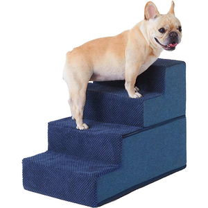 SUREWALHOME Plush Cover <strong>Pet</strong> Stair for Sofa Easy Install <strong>Pet</strong> Stairs for Dog and Cat Steps with Washable and Zippered for <strong>Bed</strong> - Product Image 2