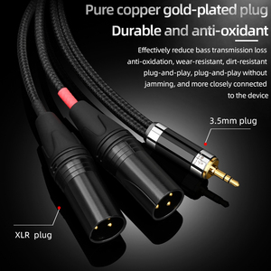 <span class=keywords><strong>สาย</strong></span>สัญญาณเสียงคุณภาพสูงขนาด<span class=keywords><strong>3.5</strong></span>มม. ถึง<span class=keywords><strong>2</strong></span> XLR ตัวผู้ตัวเมีย6N <span class=keywords><strong>3.5</strong></span>สเตอริโอชุบเงินสำหรับ XLR สำหรับไมโครโฟนและมอนิเตอร์ - Product Image 4
