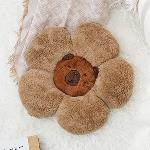 Coussin en peluche Capybara fleur, design animal en peluche, coussin universel toutes saisons, support lombaire pour voiture, décoration intérieure - Product Image 6
