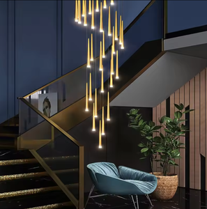 Custom Hotel Large Gold Long Spiral <strong>Ceiling</strong> Pendant <strong>Lights</strong> <strong>Led</strong> Luxury Modern Linear <strong>Crystal</strong> Villa Staircase Chandeliers - Product Image 3