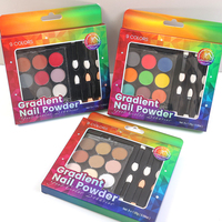 Newby 9 pièces/ensemble Poudre à ongles magique effet miroir pigmentée dégradée, mélange de couleurs, excellent effet d'art des ongles pour la décoration des ongles en DIY