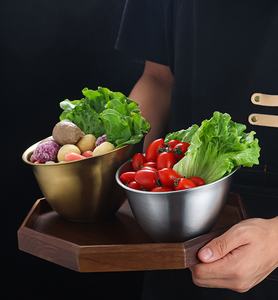 Bol en acier inoxydable de style coréen à bord incliné, doré et argenté, grande capacité pour la maison, les restaurants et la présentation de collations - Product Image 3