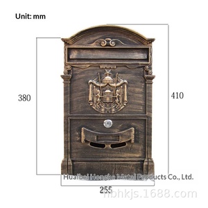 맞춤형 도매 유럽식 빌라 우편함 야외 벽걸이형 방수 레트로 우편함 제안함 알루미늄 브러시 골드 - Product Image 2