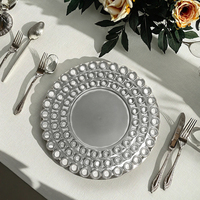 Assiettes de présentation en gros directement de l'usine, 13 pouces, design personnalisé, en plastique PP, pour mariage, hôtel, décoration de table
