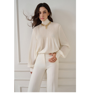 เสื้อเบลาส์2025สำหรับผู้หญิงเสื้อเชิ๊ตผูกคอเสื้อเชิ๊ตผู้หญิงแบบลำลองแบรนด์เวียดนาม - Product Image 1