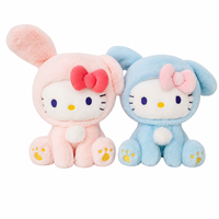 Prêt à expédier : Adorables poupées et jouets en peluche Hello Kitty de 8 pouces, style anime, pour enfants, inspirés des jeux d'arcade Kawaii