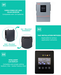 ระบบไฮบริดโซลาร์เซลล์ 1.2KW-11KW เฟสเดียว AC สำหรับระบบออฟกริด พร้อมคอนโทรลเลอร์ MPPT รุ่น HE200 แบบเอาต์พุตเดี่ยว - Product Image 4