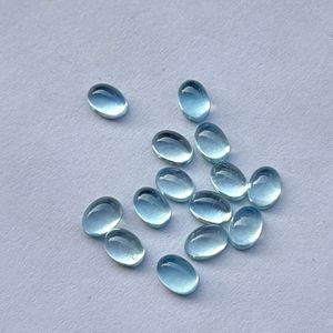 พลอยอะความารีนธรรมชาติทรงรีขนาด 7x5 มม. สีฟ้า สำหรับทำเครื่องประดับ - Product Image 3