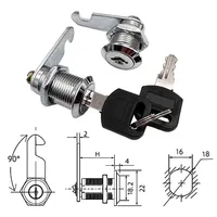 5/20 Ensembles de serrures à came argentées pour armoire, cylindre métallique avec 2 clés 16MM/20MM/25MM/30MM pour bureau, boîte aux lettres