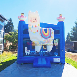 Chateau gonflable outdoor commercial party blue bavarian-themed <b>inflatable</b> bouncy castle bounce houses for kids - Product Image 2