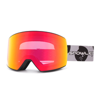 HUBO 47 Lunettes de ski et de snowboard cylindriques à la mode, durables, en mousse multicouche, anti-buée, sans monture, sangle réglable pour l'hiver