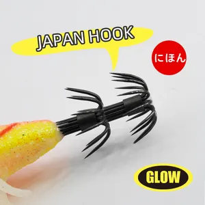 Custom Wholesale 24g Shrimp Luminous Bionic Bait Wood Shrimp Plastic Artificial Squid Jigs