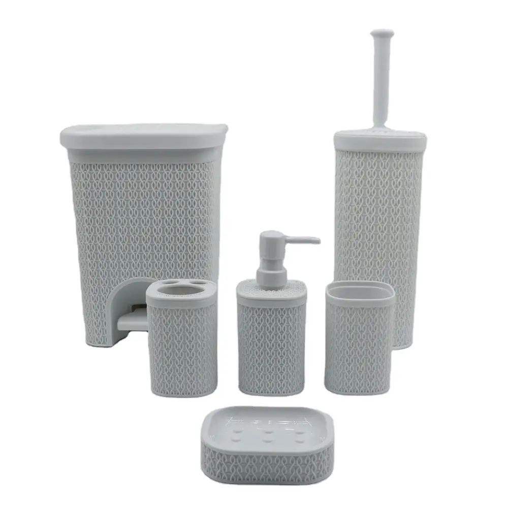 6 Pcs Solid Plastic Bathroom Products accessories in Bathroom