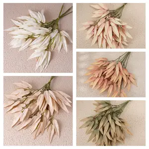 YC1095 Wholesale White Fabric Bamboo Leaf Bunch Height 31.5cm For Home Party Wedding Decoration