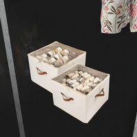 Lot de 2 boîtes de rangement pour chaussures, séparateurs réglables, design pliable, convient à 16 à 32 paires, couvercle transparent, organisateur de placard moderne