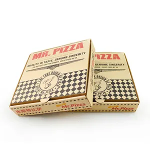 Hochwertige Großhandel Pizza Box Custom Logo Dick recycelt Wellpappe tragbar für die Lieferung zum Backen aus Papier