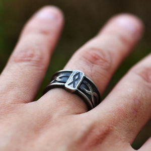 SS8-778R de soldado de acero inoxidable para hombre, joyería de diseño antiguo, Punk, Runas de plata - Product Image 5