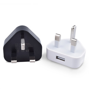 Chargeur mural électrique 5V1A avec port USB-A, prise UK, protection OVP, charge rapide QC3.0, certifié CE, adaptateur 3 broches - Product Image 1