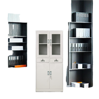 Armoire de classement robuste en acier à 4 portes et 2 tiroirs, verrouillable, anti-rouille, pour le stockage de documents, approvisionnement en gros pour projets de bureau