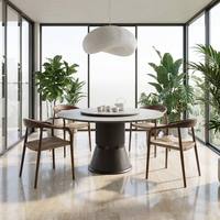 Platzsparender Ausziehbarer Esstisch aus Sinterstein für Apartments und Wohnungen, Rund zu Oval
