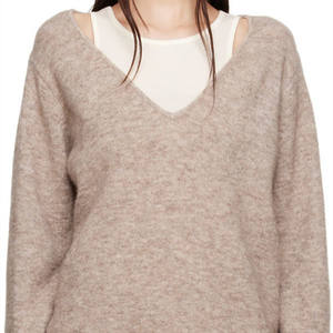 סוודר קשמיר איכותי לנשים לשנת 2025, דוגמת דמויות, צווארון וי, עבה, ארוך, עמיד בפני כדוריות, חם, קז'ואל, צמר חורפי - Product Image 5