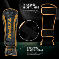 Protège-tibias Muay Thai en cuir PU avec logo personnalisé, directement de l'usine, pour MMA et Kickboxing, protection du cou-de-pied en mousse EVA haute densité
