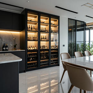 Wine Shop Store Décoration d'intérieur Armoire à <span class=keywords><strong>vin</strong></span> en acier inoxydable personnalisée pour <span class=keywords><strong>cave</strong></span> à <span class=keywords><strong>vin</strong></span> d'hôtel domestique - Product Image 3