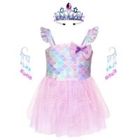Maillot de bain une pièce princesse pour filles, maillot de bain de plage style jupe très élastique, robe de bain sirène avec écailles irisées chatoyantes